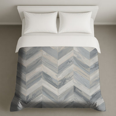 Gray Chevron Marble Texture Duvet Covers