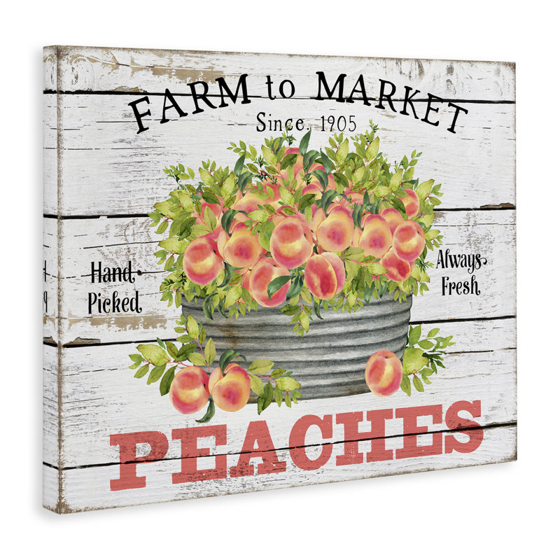 «Farm to Market Peaches», art mural sur toile par Creatif Belle bp-566_CN, H 16 po x l 20 po