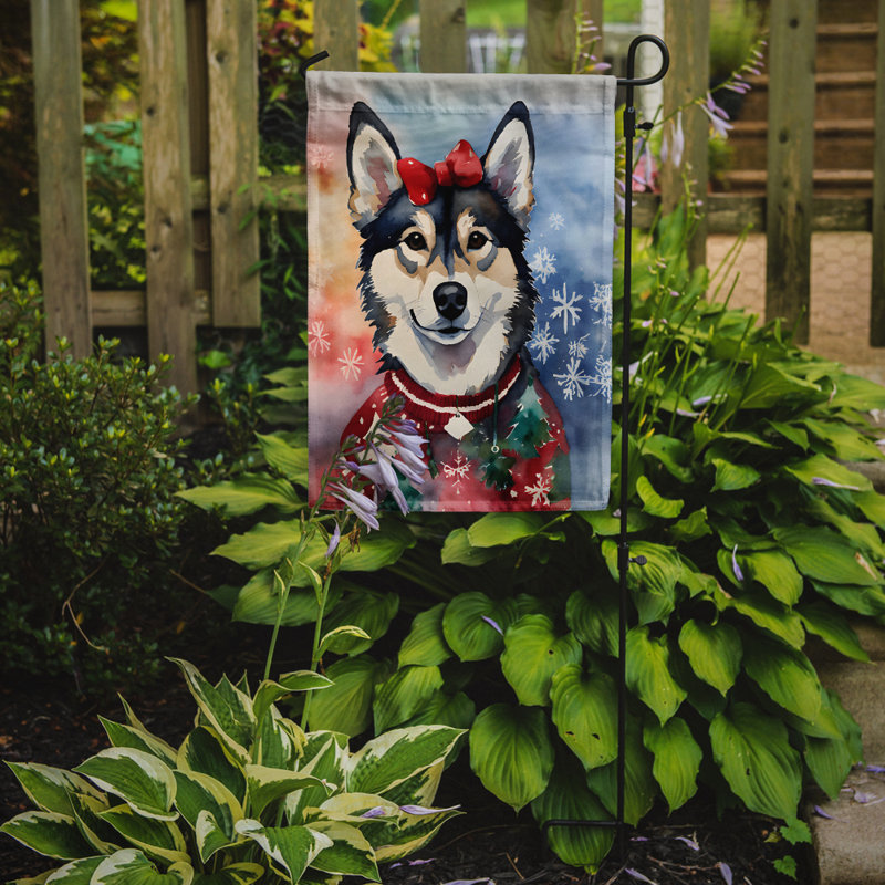 Drapeau de Noël Alaska Klee Kai, H 15,5 po x l 11,25 po