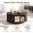 Round Coffee Table with Storage, 31.5" Mid Century Modern Coffee Table with 360° Curved Sliding Door-1279393446