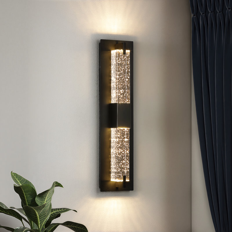 Tomario Dimmable Crystal Bathroom Vanity Light, Black