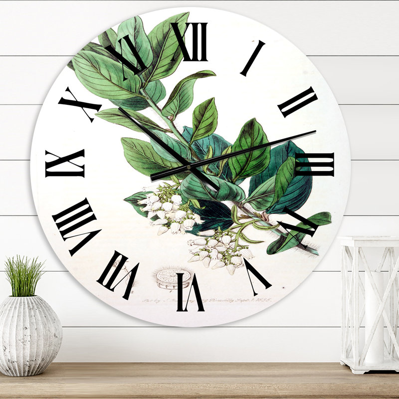 Vintage Botanicals XX - Horloge murale traditionnelle, Surdimensionné