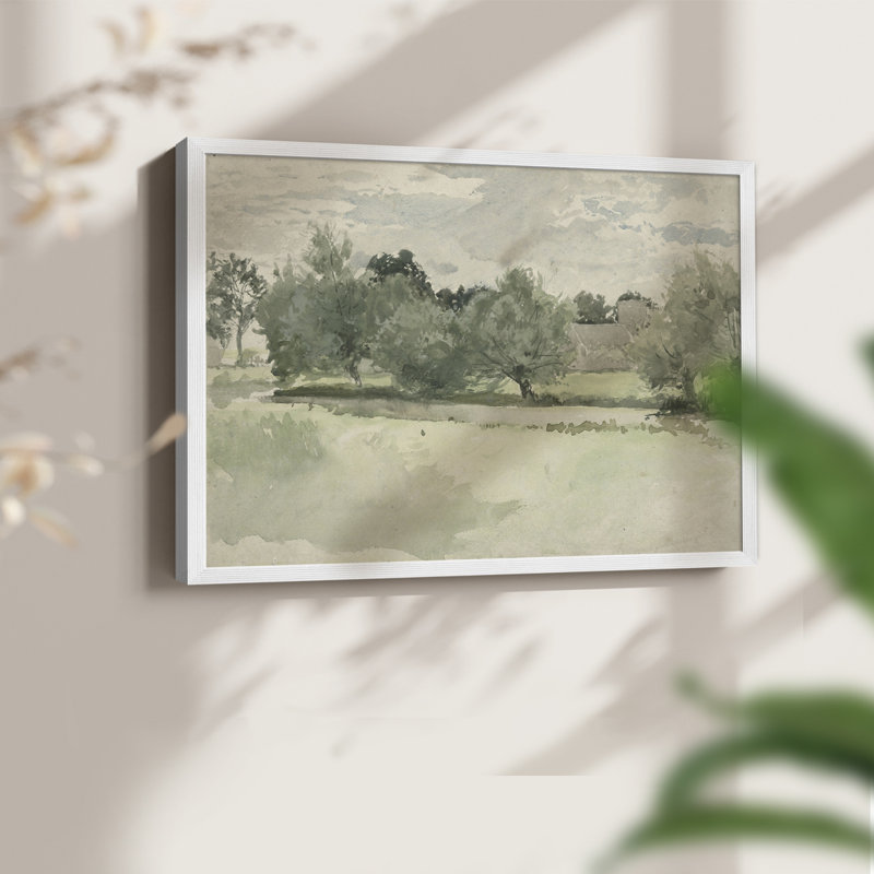 Paysages rétro-CECCXCIV - reproduction encadrée, H 22 po x l 28 po, Blanc