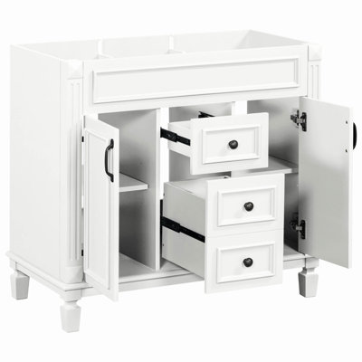 Meuble-lavabo 36 po sans lavabo supérieur, armoire seulement, armoire de rangement moderne avec 2 portes à fermeture douce