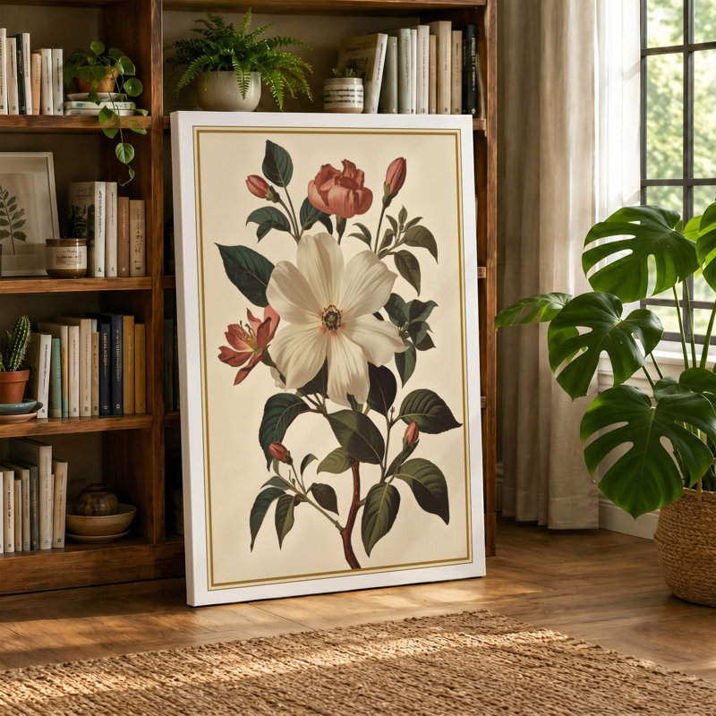 Study Botanical - Wrapped Canvas, 18x12 - 45.7 x 30.5 cm, Black Border