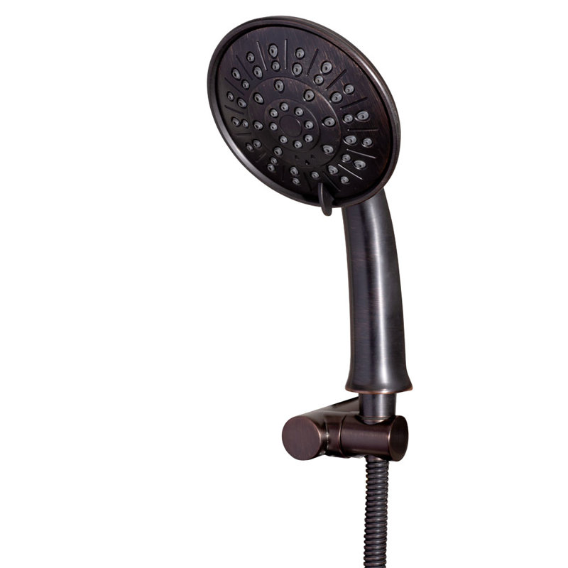 Pomme de douche à jet de pluie 8 po Sedona avec 6 jets de corps et douchette multifonction en cuivre martelé et bronze huilé