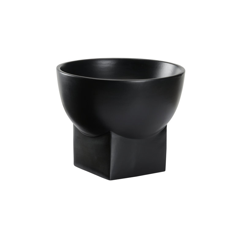 Artist Handmade Ceramic Decorative Bowl, Matte Black