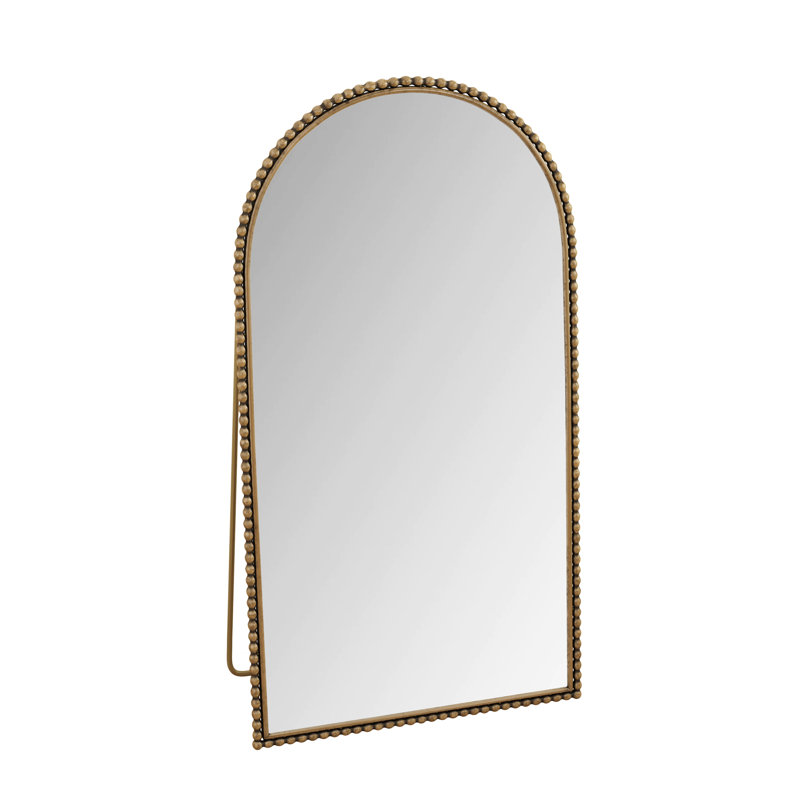 Iron Arch Retro Full Length Mirror With Supporting Feet, For Living Room, Bedroom, Gold