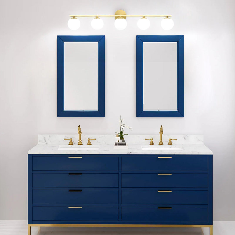 Éclairage pour meuble-lavabo à intensité variable Preisler, Gold, 5 Lights
