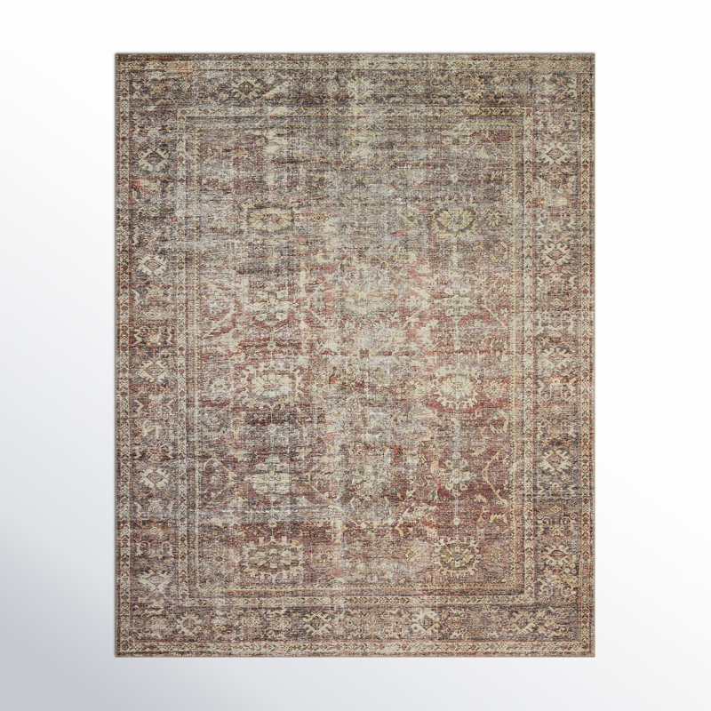 Amber Lewis x Loloi Georgie Bordeaux / Antique Area Rug, Rectangle 3'9" x 5'6"