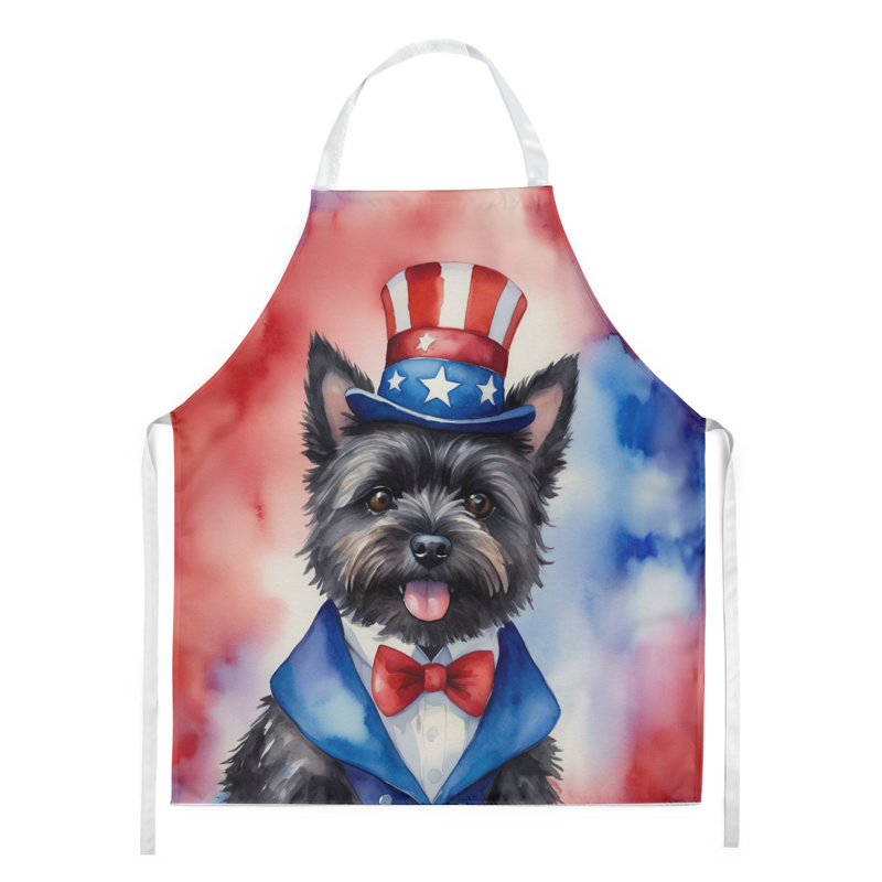 Patriotic American Apron, Black Cairn Terrier