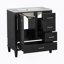 Ensemble de meuble-lavabo moderne avec lavabo 30 po, meuble-lavabo moderne avec porte à fermeture douce et 3 tiroirs, structure en bois massif (noir)-490249669