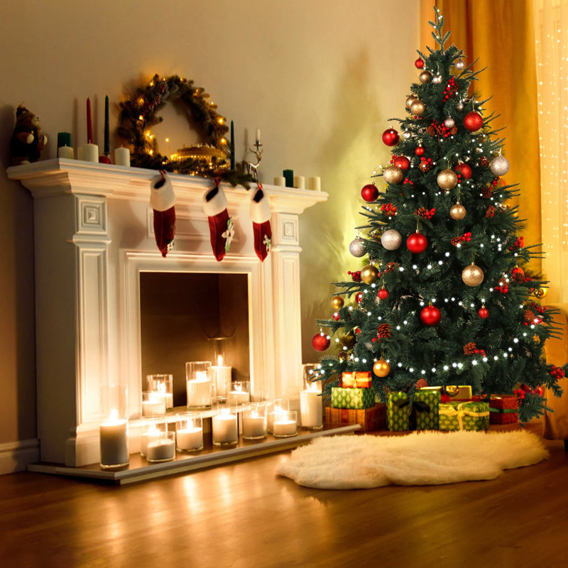 Artificial Christmas Tree with LED String Lights, 6' H