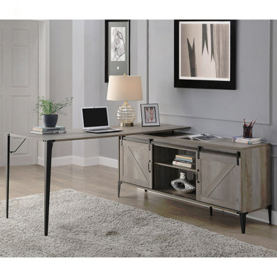 Bureau d'écriture en L avec armoire