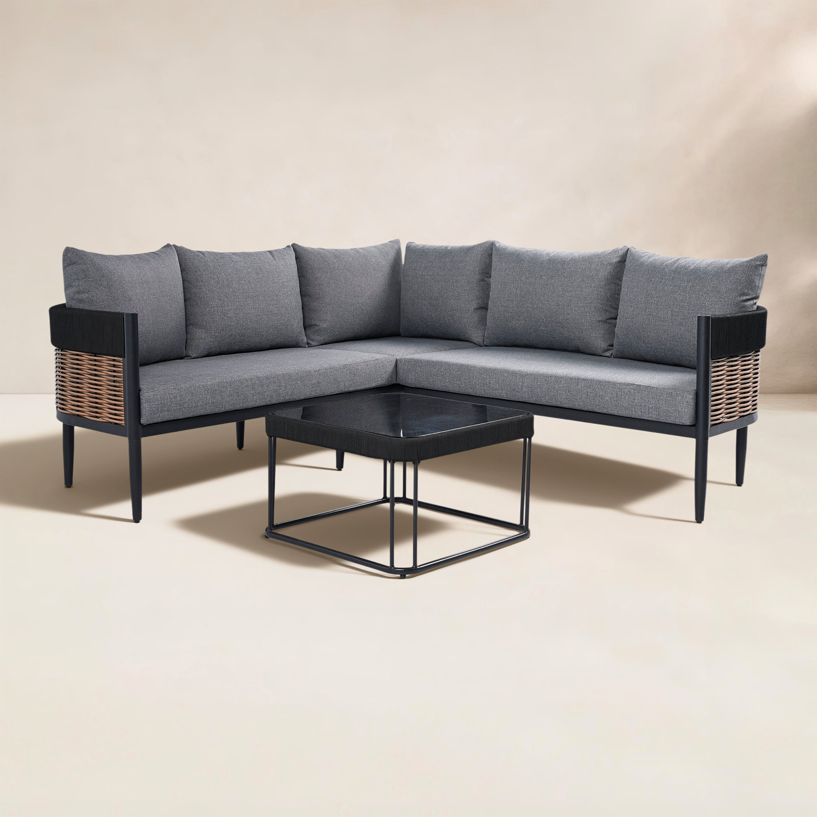 Corrente Corner Set, Gray