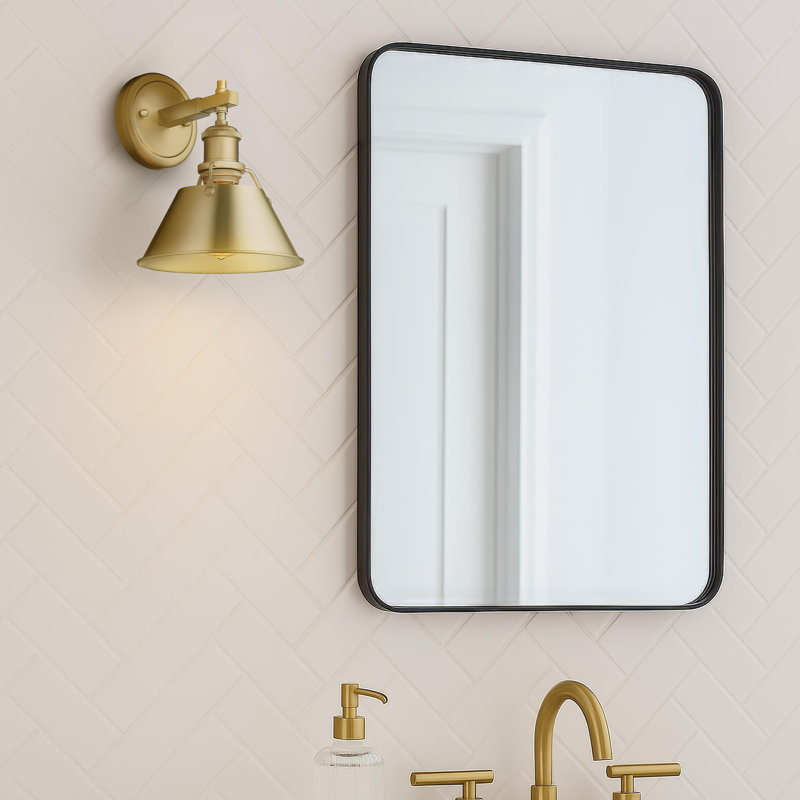 Éclairage pour meuble-lavabo en acier à intensité variable Felda, Bronze champagne brossé, Bronze champagne brossé