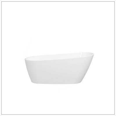 67'' Acrylic Freestanding Soaking Bathtub With Integrated Slotted Overflow And Brushed Nickel Toe-Tap Drain, Cupc C Ertified