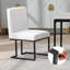 45cm H Linen Upholstered Metal Side Chair-121976092