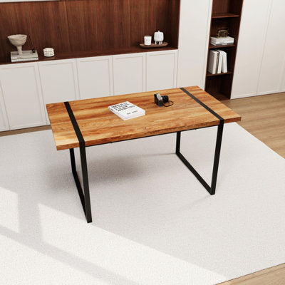 Dining Table, Rectangular Table With Metal Legs For Home, Living Room, Kitchen
