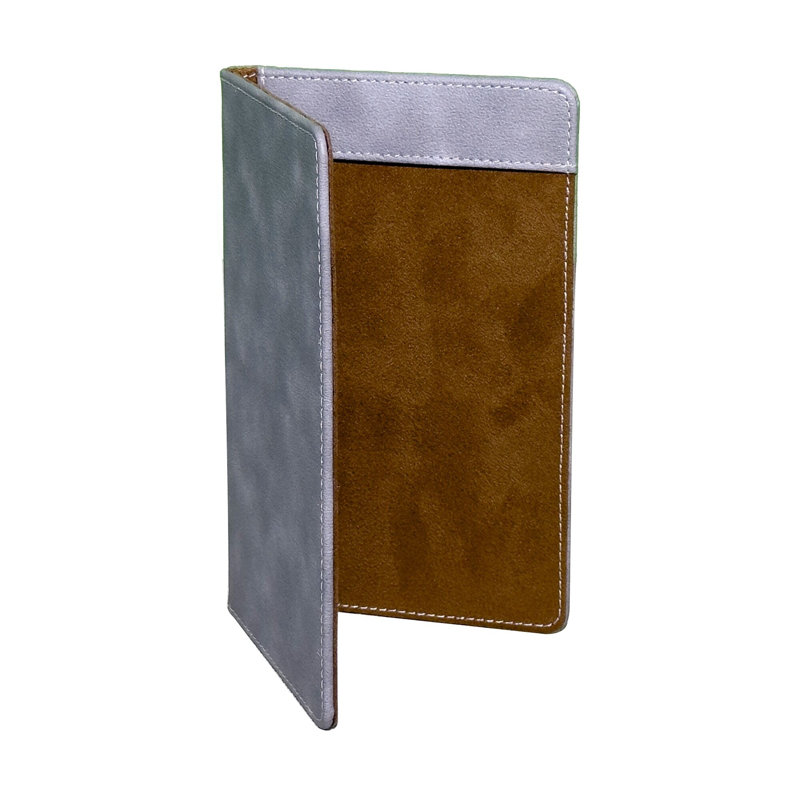 Leather Booklet Notepad Holder, Gray