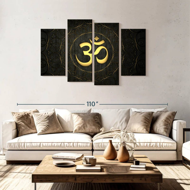 Kerrick Golden Om Symbol, 48" H x 75" W