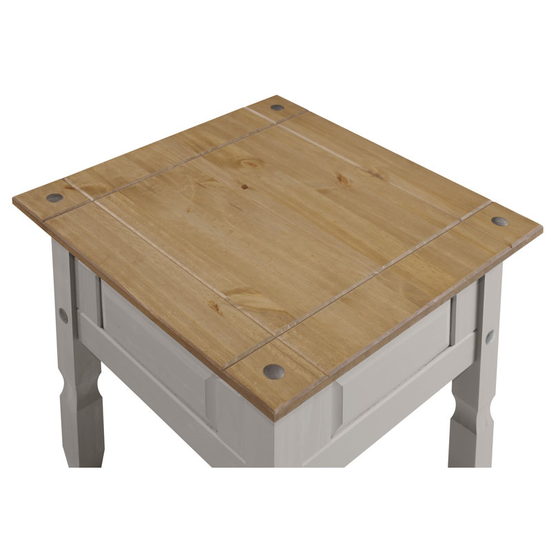 Palmea Solid Wood End Table, Grey
