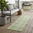 8' Runner Green and Gray Plaid Washable Non Skid Indoor Outdoor Runner Rug
