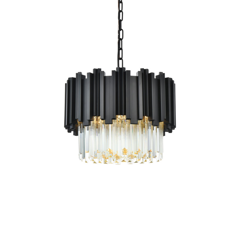 Lustre Lenora 16 pouces, Noir, noir, noir, noir