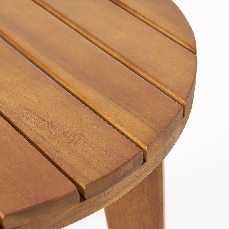 Outdoor 16" Acacia Wood Side Table, Teak