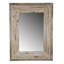 Miroir d'appoint rectangulaire avec cadre en bois vieilli, parfait pour rehausser la décoration intérieure