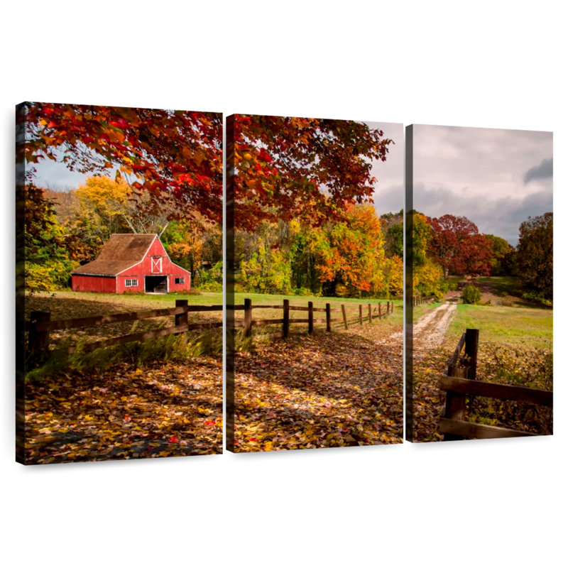 Lilie Rural Farm During Autumn, 28" H x 45" W