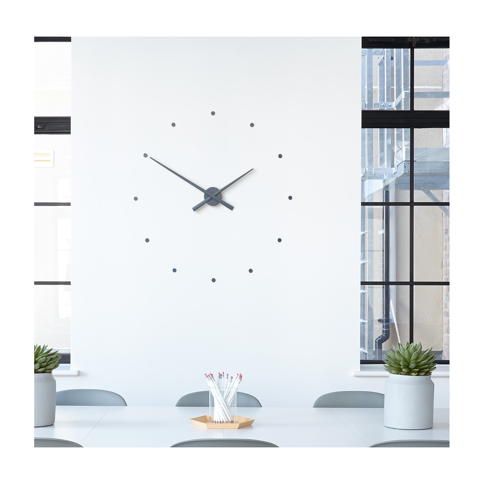 OJ Wall Clock, Gray, Large