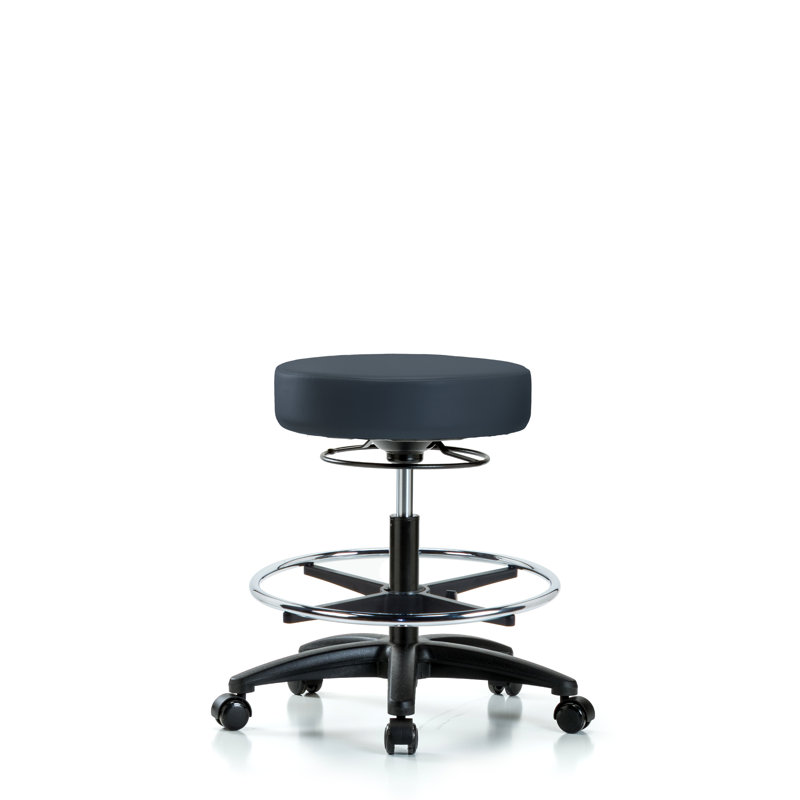Tabouret de laboratoire Calliope, Roulettes, Bleu impérial