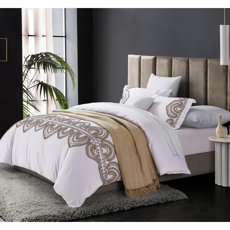 Cotton Twill Duvet Cover, Full/Queen Duvet Cover + 2 Shams, Gray
