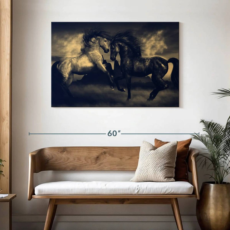 Crowle Two Epic Horses, 30" H x 45" W
