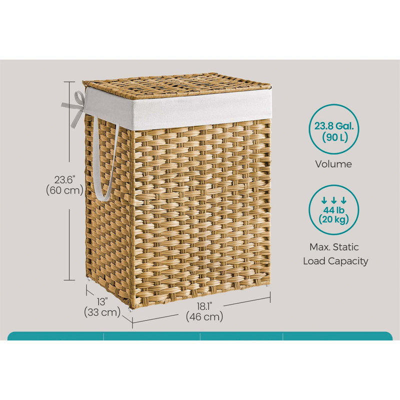 Bhargava Laundry Hamper with Handles, Brown