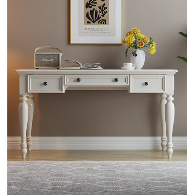 Bureau rétro en bois de frêne avec trois tiroirs