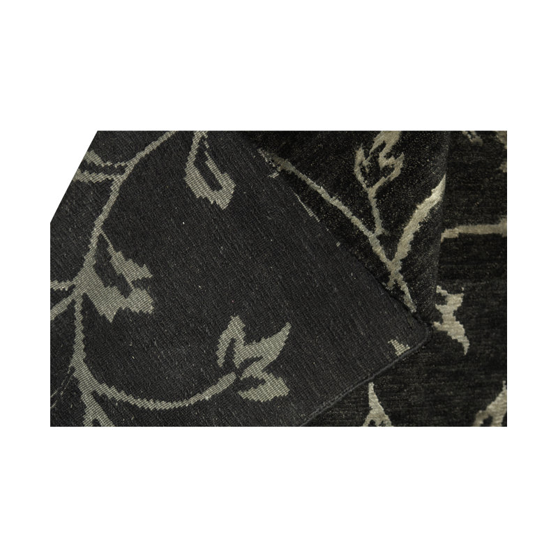 Tapis noir de haute qualité noué à la main