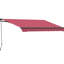 Auvent de patio 10 pi x 8 pi - Protection solaire rouge. Et eau - Tissu, cadre en aluminium, manivelle manuelle pour terrasse, balcon, cour rétractable rouge. Tissu aquatique. Cadre. Manivelle. Fixation sur plusieurs surfaces. Parasol