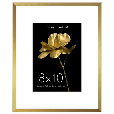Picture Frame Americanflat Aluminum Poster Frame - Frame with Mat - Shatter-Resistant Glass