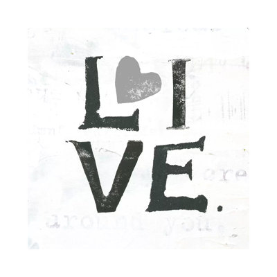 Live: Gray Heart by Kellie Day - Wrapped Canvas Print