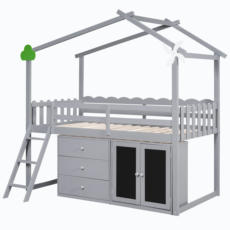Lit pour enfants Byromville, gris