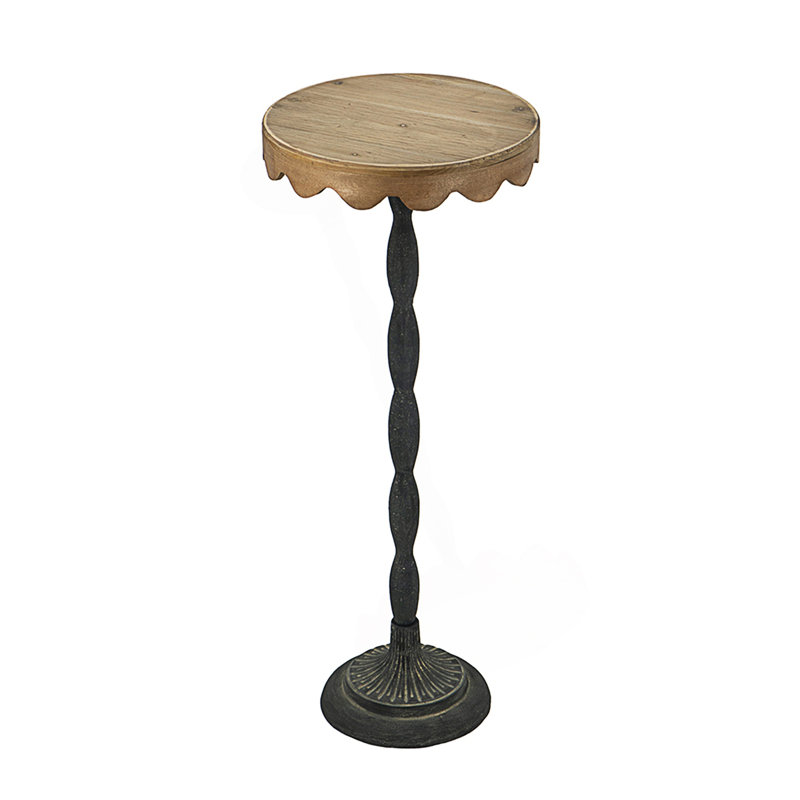Table d'appoint en fer avec plateau festonné