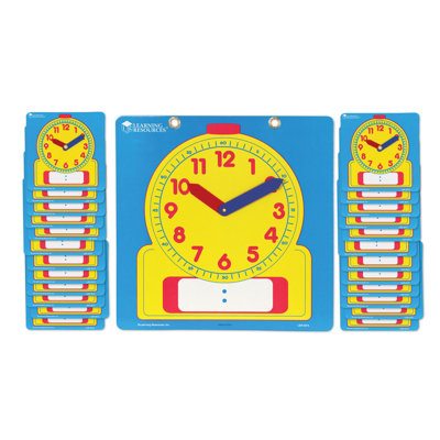Learning Resources Write & Wipe Clocks Classroom Set, 1 Demonstration Clock, 24 Student Clocks