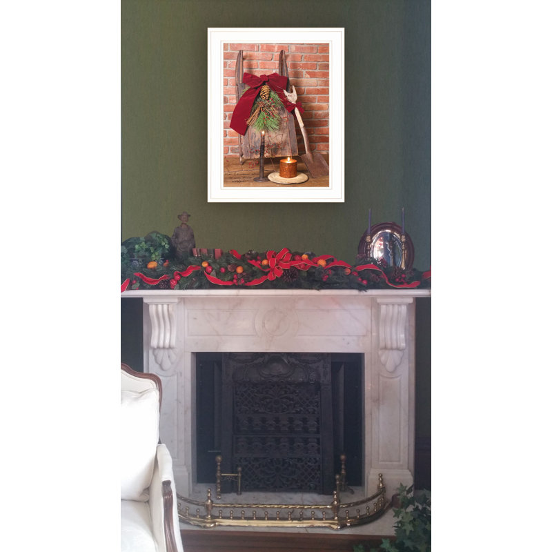 «Let Christmas Live Print», art mural, Cadre blanc