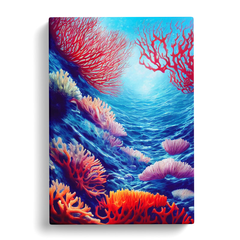 XC1022-1556X Colourful Coral Reef No.2 - Wrapped Canvas Print, 60cm H x 40cm W x 3cm D