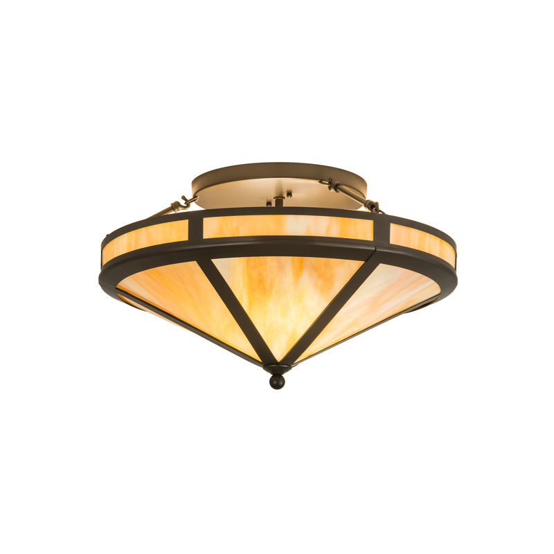 Craftsman Prime 2 - Light Semi Flush Mount, Timeless Bronze, 12" H x 22" W x 22" D, Bai