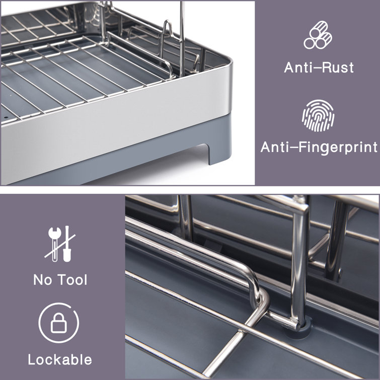 Kingrack Dish Drying Rack,2-Tier Dish Rack and Drainboard Set with Ute –  Kingrack Home