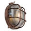 Antique Copper 28cm H Ribbed Glass Outdoor Bulkhead Light
