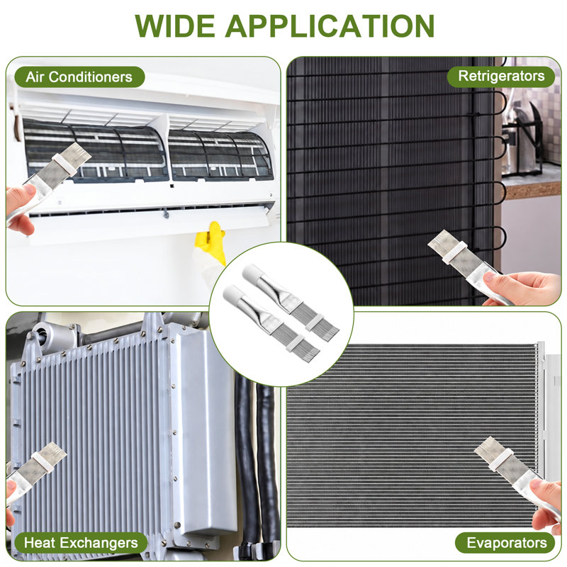 2 pièces peigne à ailettes AC, outil de nettoyage de lisseur en acier inoxydable pour climatiseur, réfrigérateur, radiateur, condensateur, évaporateur